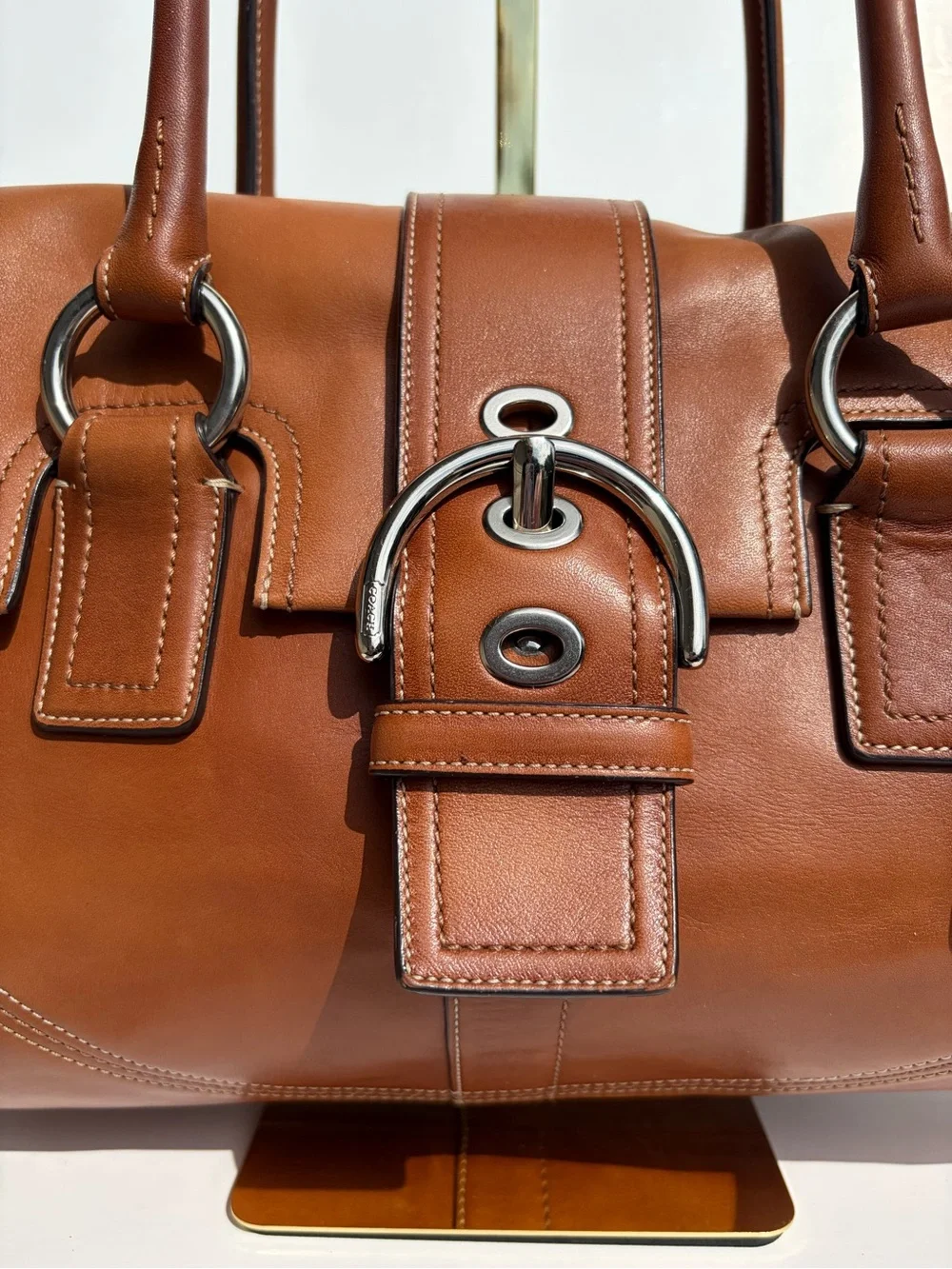 Coach structured leather